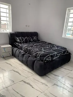 Quality Black Padded 4.5by6 Bedframe