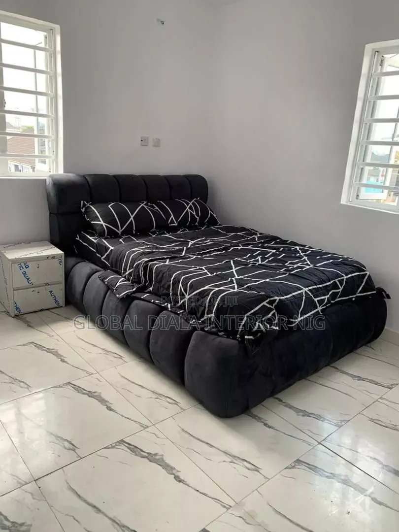 Quality Black Padded 4.5by6 Bedframe