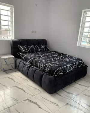 Quality Black Padded 4.5by6 Bedframe