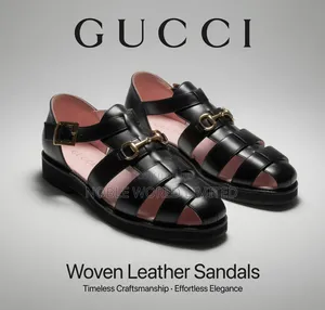Men's Gucci Woven Leather Sandals TEST 9h