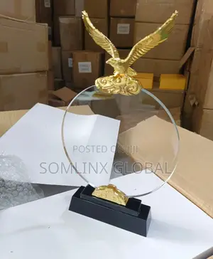 Glass Eagle Designed Plaque With Printing