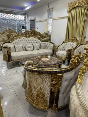 Full Set of High Classic Turkish Royal Fabric Sofa Chair