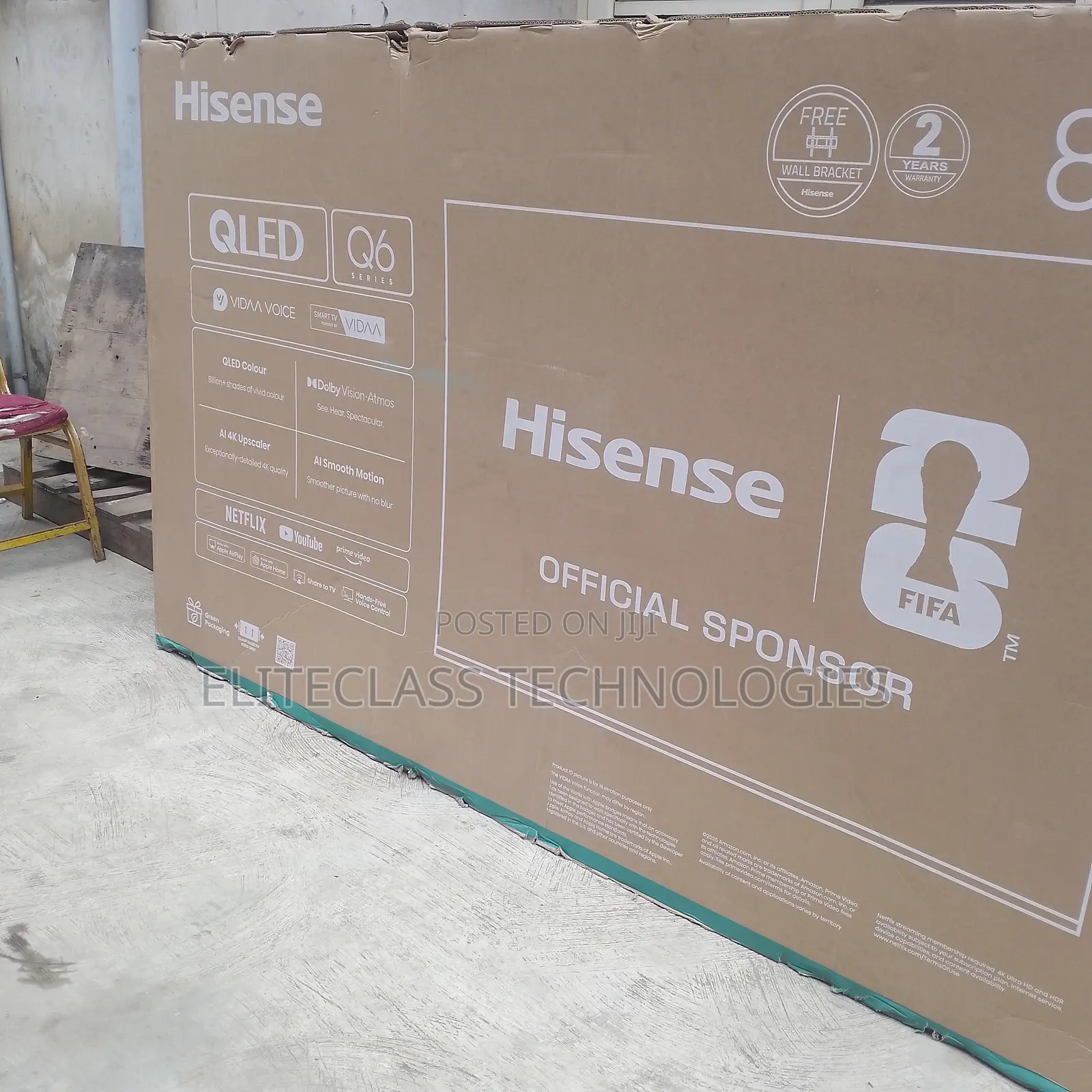 Durable 85 Inches Hisense Smart QLED Screen TV