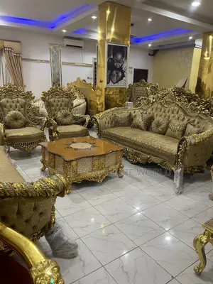 Complete Set of High Classic Imported Royal Fabric Sofa Chair