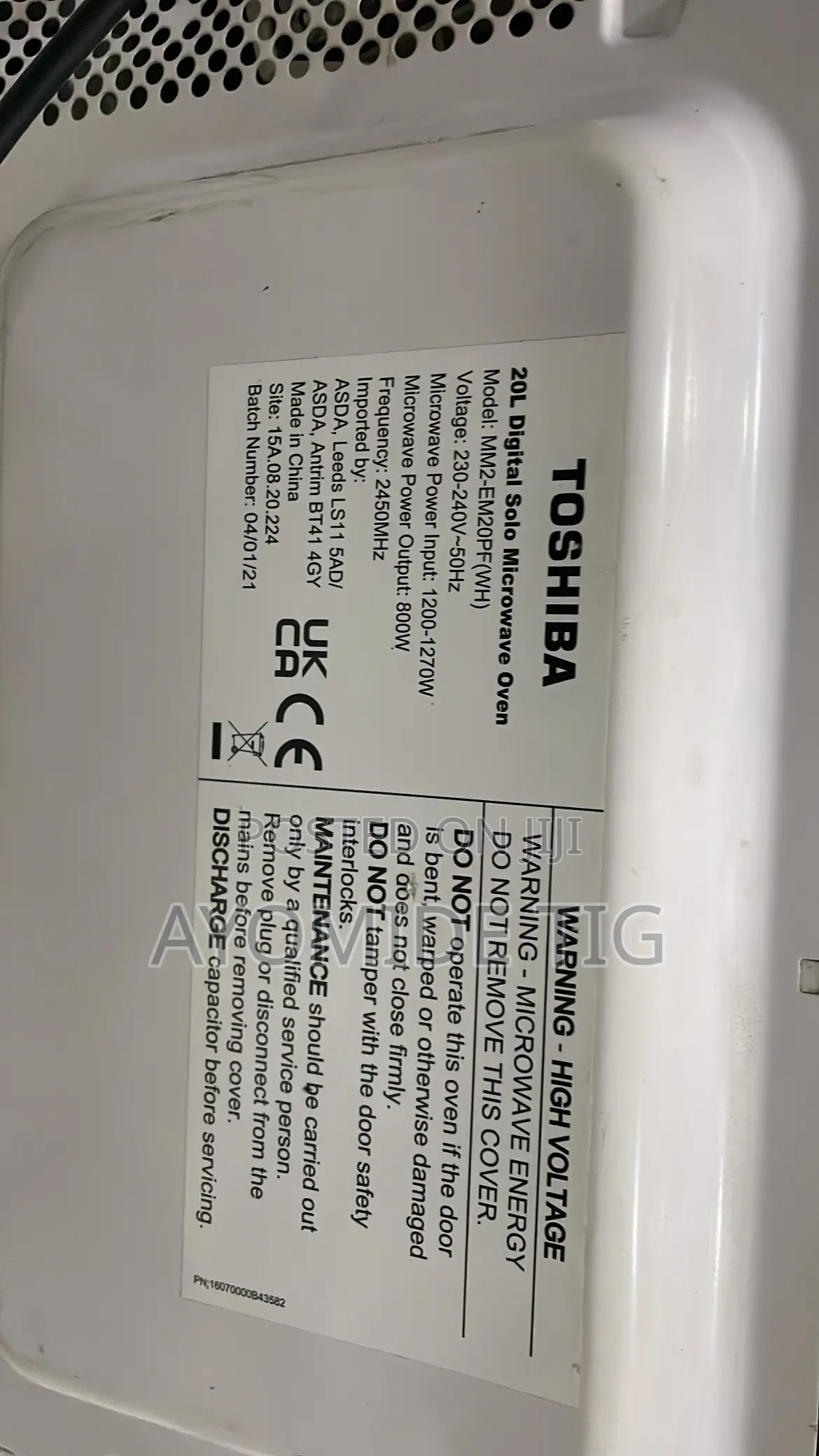 Toshiba Microwave