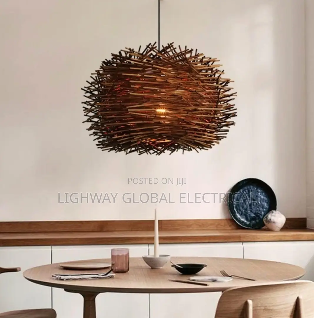 Rustic Rattan Wooven Bird Nest 🪹 Designer Chandelier