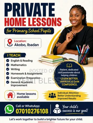 Affordable Home Tutor for Primary School Children in Akobo.
