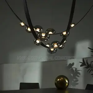 Modern Minimalist Living Room Belt Ceiling Chandelier Creative Villa