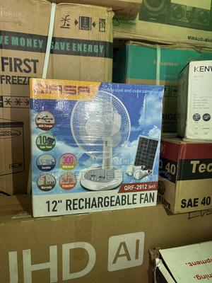 Brand New 12” Qasa Rechargeable Solar Table Fan