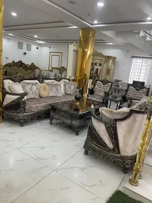High Classic Set of Turkish Royal Fabric Sofa Chair