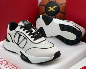 Premium White Black Men’s Sneakers – Stylish Casual Luxury Shoes
