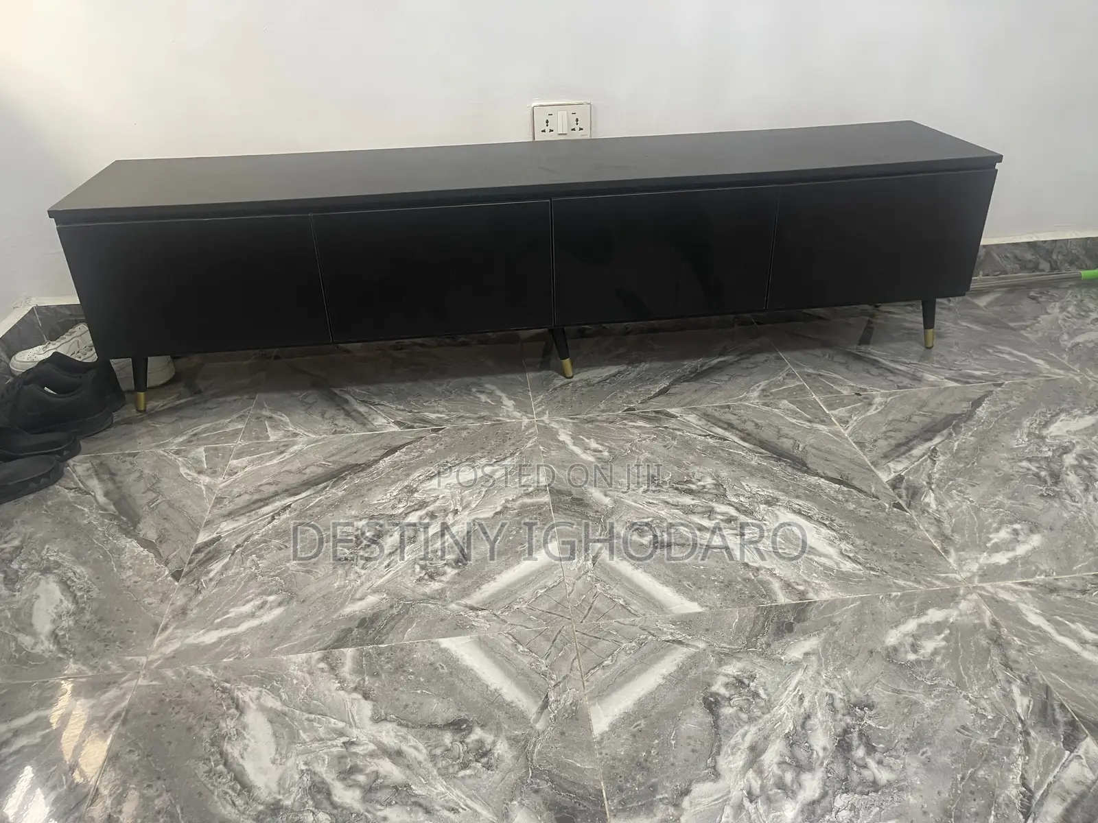 Modern Black TV Console for Sale
