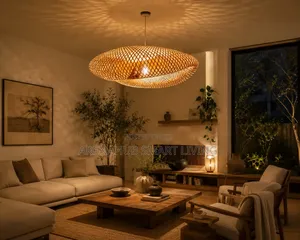 HandMade Vintage Bamboo Weaving LED Pendant Light Home Hanging