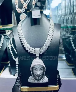 Anonymous Diamond Pendant and Cuban Chain
