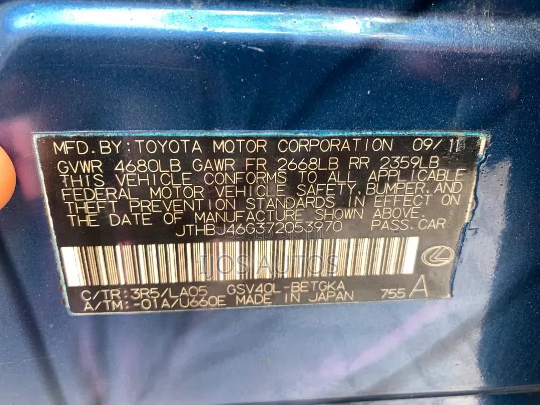 Lexus ES 350 2010 Blue