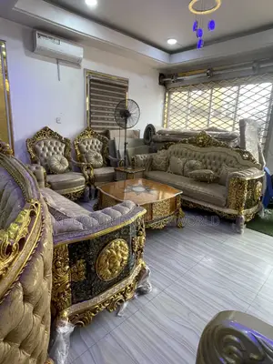 Complete Set of High Classic Imported Royal Fabric Sofa Chair