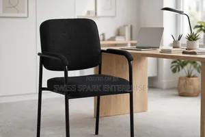 Black Fabric Office / Waiting Chair - Visitors Chair