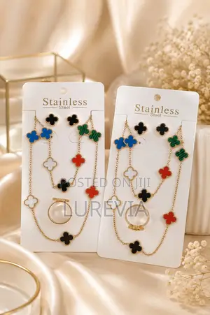 Clover-Inspired Stainless Steel Jewelry Sets