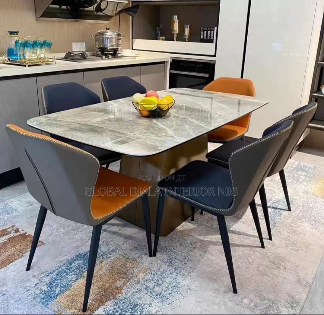Quality Modern Marble Dining Set by 6