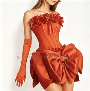 Classic Luxurious Ladies Bandage Dress With Hand Gloves