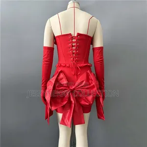 Classic Luxurious Ladies Bandage Dress With Hand Gloves