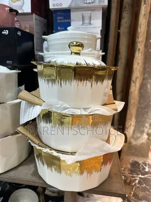 3sets Gold Bowl With Cover