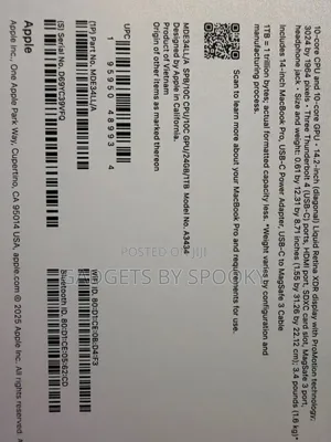 New Laptop Apple MacBook Pro 2026 M5 Max 36GB Apple M5 Max SSD 2T