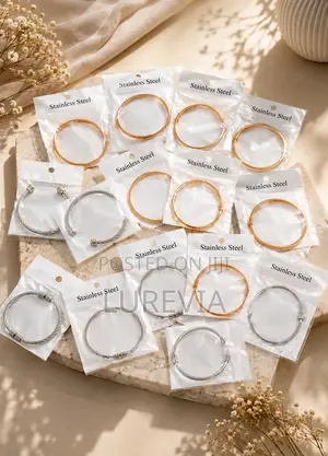 Simple Stainless Steel Bangles in Gold and Silver