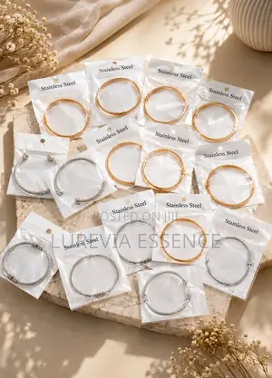 Simple Stainless Steel Bangles in Gold and Silver