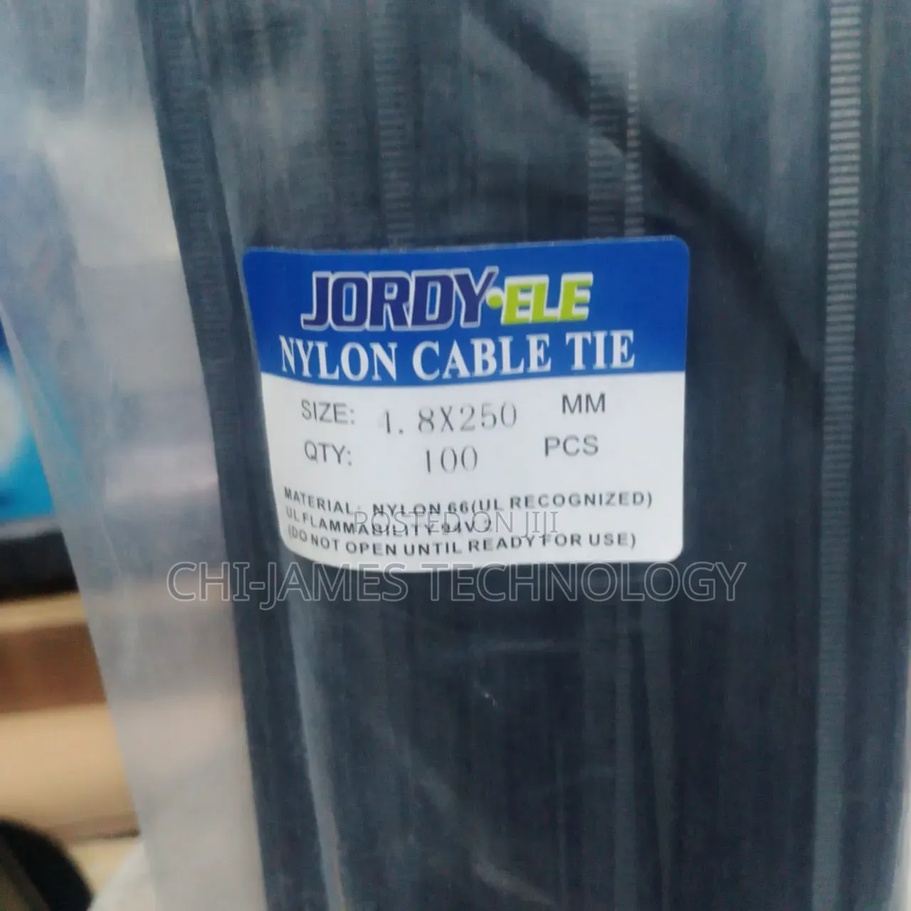 4.8×250mm Nylon Cable Tie 100pcs