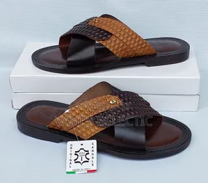 High-End Italian Leather Men's Sandals (Palm Slippers)
