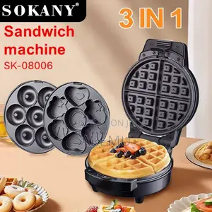 3 in 1 Sokany Eletric Detachable Waffle/Cartoon,Doughnut Maker...
