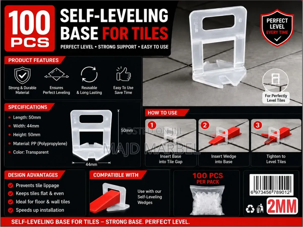 Majd Marble Tile Levelling System 2mm – 100 Pieces