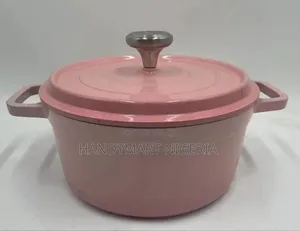 24CM Cast Iron Enamel Pot, Stew Pot Food Pot Gas Induction 45%DISCOUNT