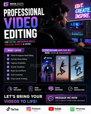 Professional Video Editing for TikTok, Instagram & WhatsApp