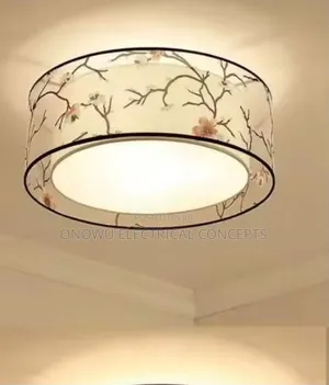 Chinese Style Bedroom Light Cloth Round Atmosphere Simple Ceiling Ligh