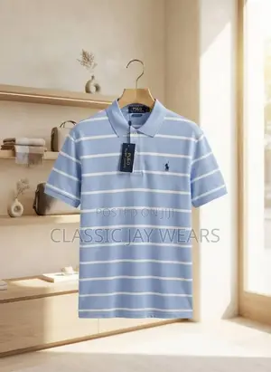 Plus Size Strip Collar Neck Polo