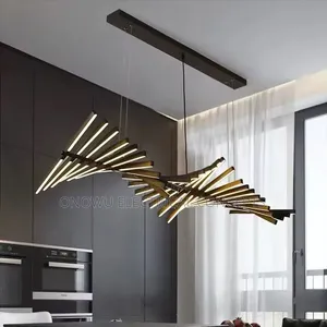 Modern Simple Fish Bone Shape Living Room Lamp Dining Room Chandelier
