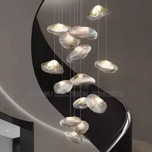 Modern Stairs Glass Led G9 Chandelier Lighting Villa Led Pendant Light