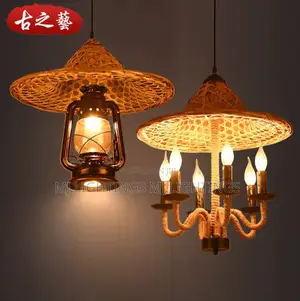 Bamboo Hat Lampshade Straw Hat Lamp Horse Lamp