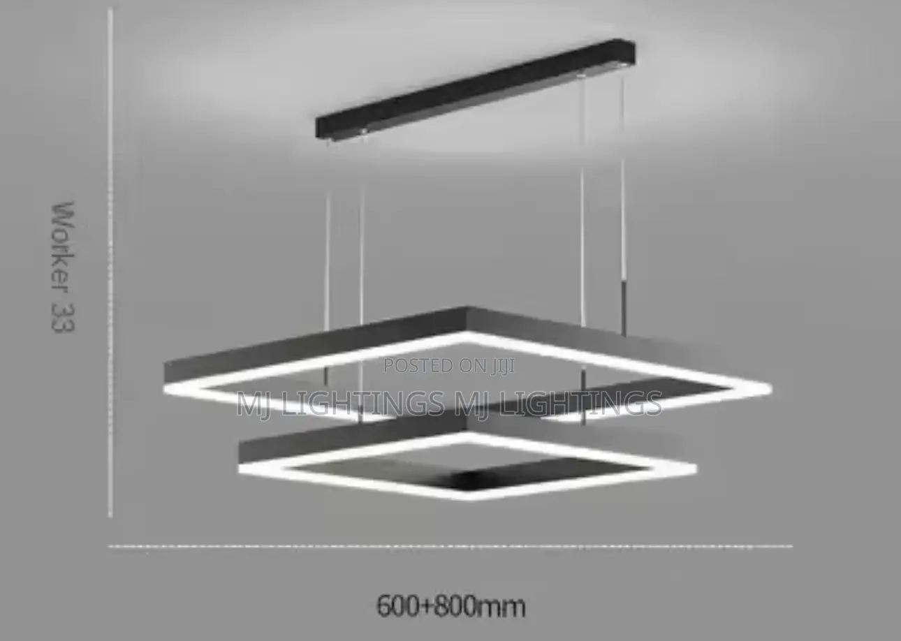 Modern Led Square Pendant Light Dimmable for Bedroom