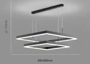 Modern Led Square Pendant Light Dimmable for Bedroom