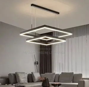 Modern Led Square Pendant Light Dimmable for Bedroom