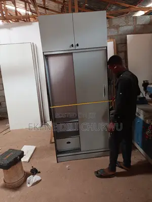 Modern Sliding Door Wardrobe Closet With Overhead Storage