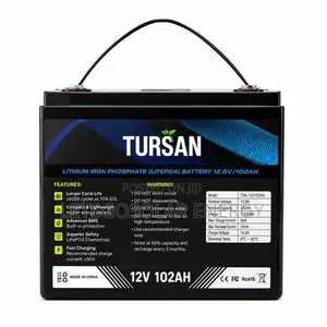 Tursan 12.8V 102Ah 1.3kWh LiFePO4 Lithium Battery for Inverter