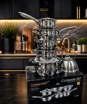 Professional Grade Stainless Steel Cooking Pot With Tempered Glass Lid