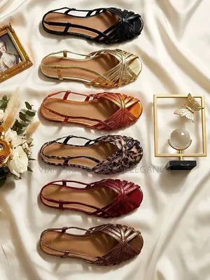 Zara Metallic Criss-Cross Flats