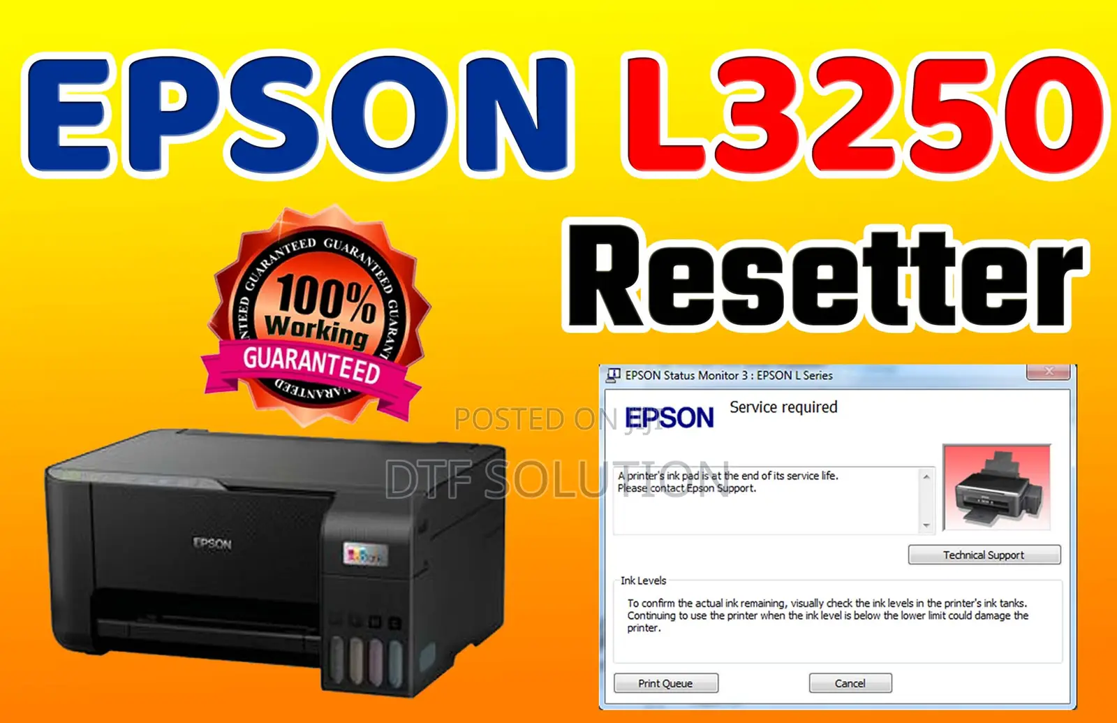 Ink Waste Reset Program for Epson L3210, L3211, L3216, L3250, L3251