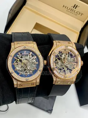 Hublot Quality Luxury Men Genuine Leather Automatic Engine Wristwatch