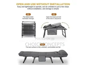 Foldable Portable Bed With Padded Mattress